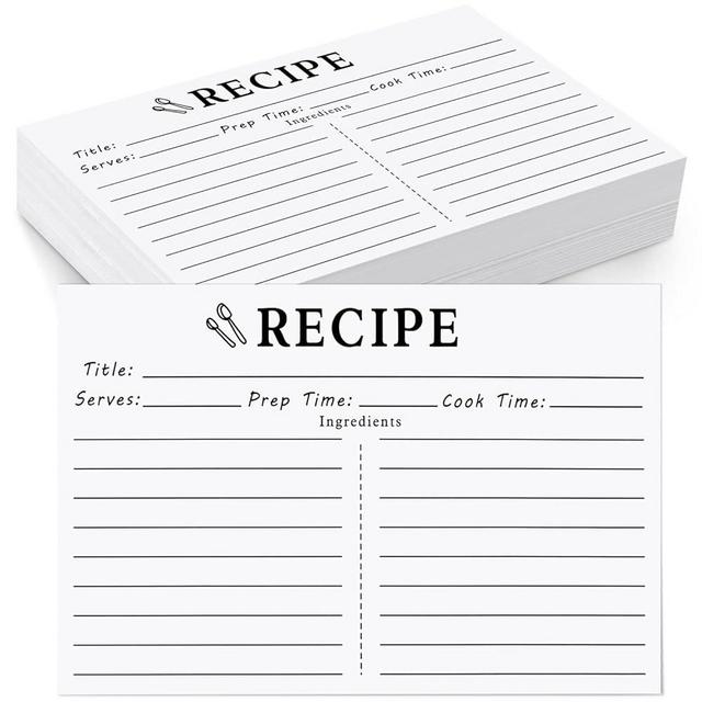 46 Blank Recipe Cards - 5x7 White, Double Sided for Bridal Shower & Wedding