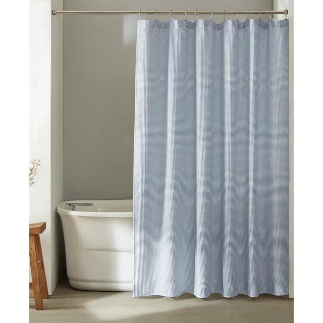 Calvin Klein Waffle Solid Shower Curtain, 70" X 72"