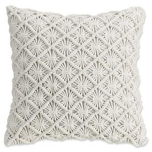 Bridge Street Somerset Corded Square Throw Pillow in Cream