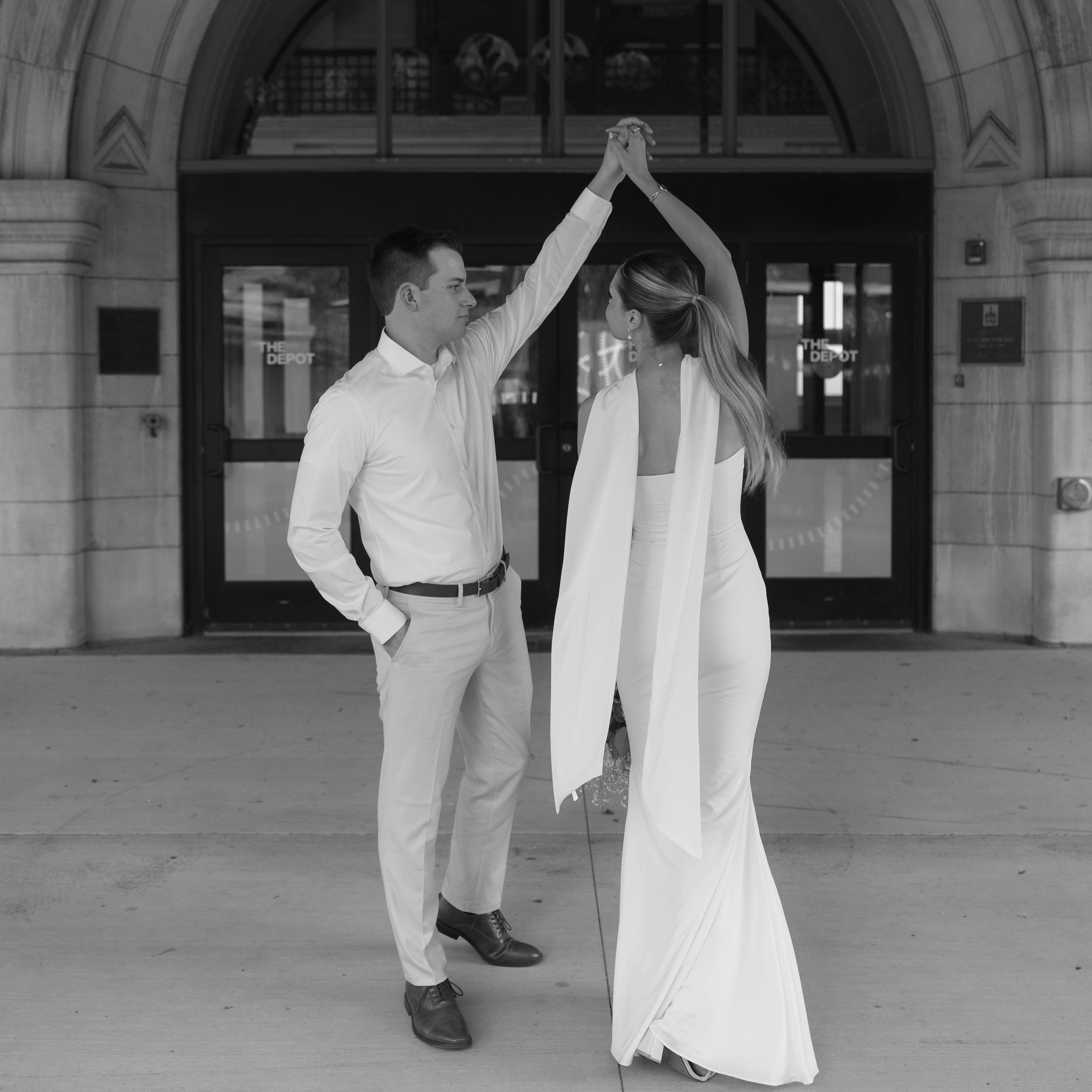 Outfit number two of our engagement shoot at The Depot in Duluth