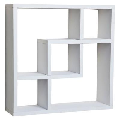 17.7" x 17.7" Geometric Square Wall Shelf White - Danya B.