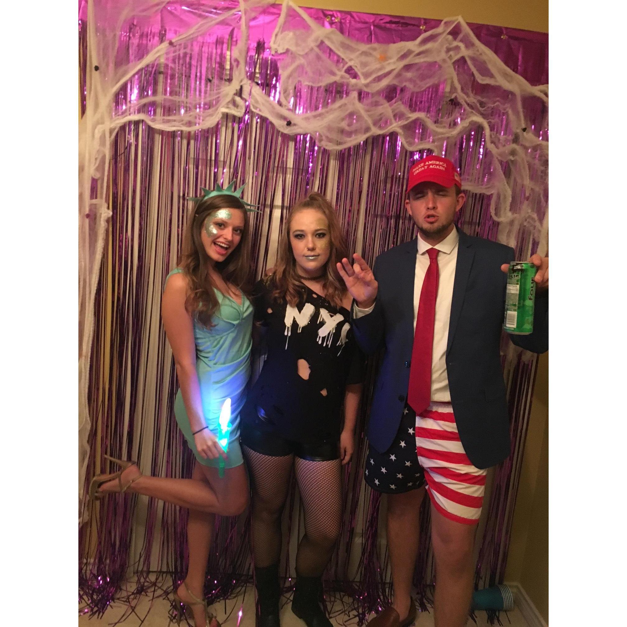 Cody decided to channel his inner Donald Trump, I took role as Lady Liberty, and Savannah was Ke$ha