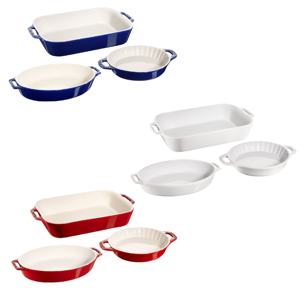Staub Ceramic 3PC Ovenware Set in White