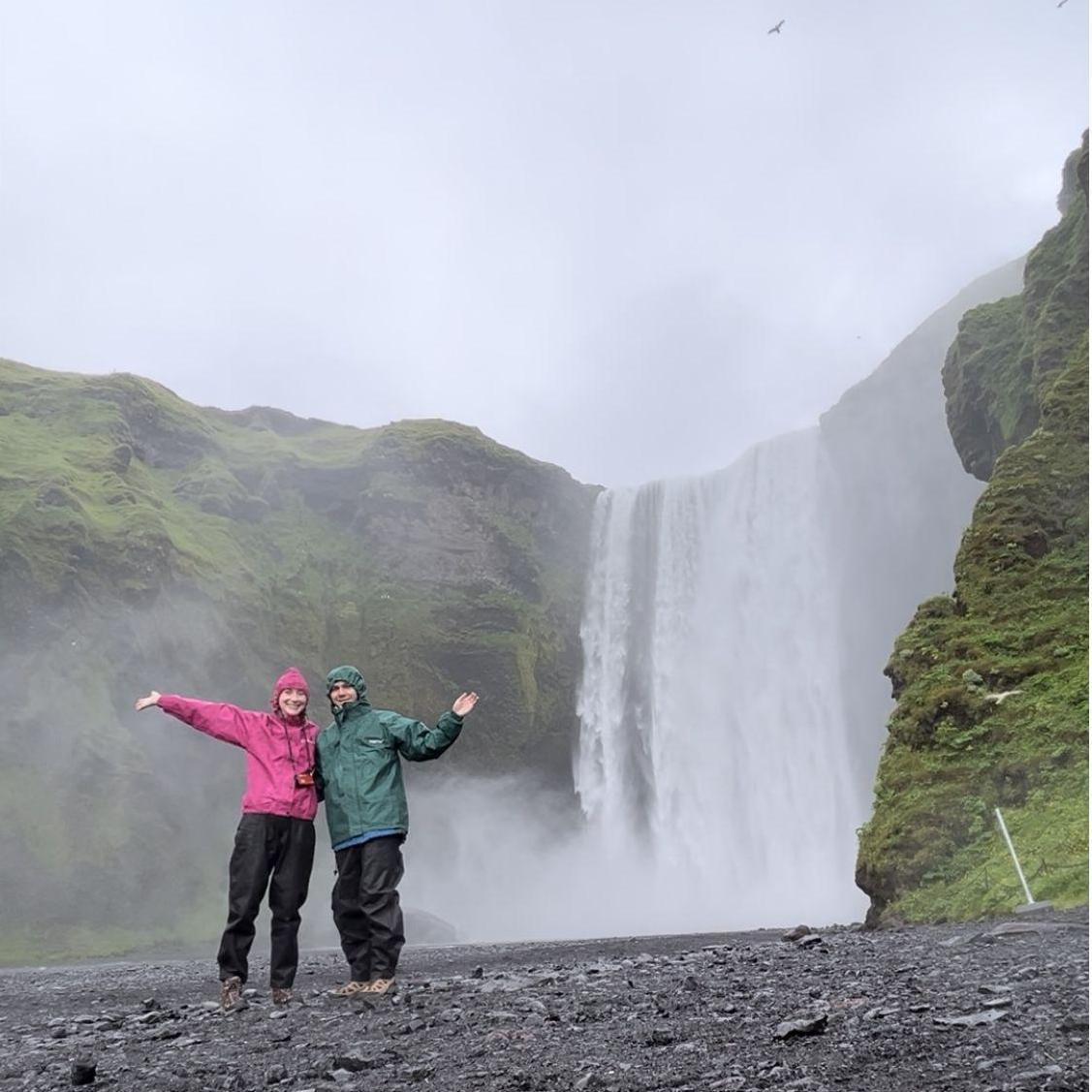 At Skógafoss waterfall in Iceland!