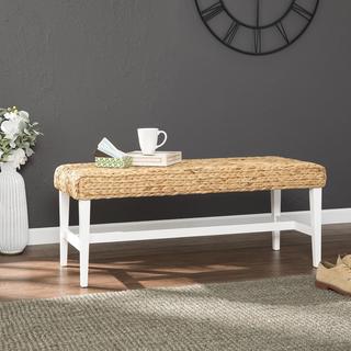 White And Water Hyacinth Bench