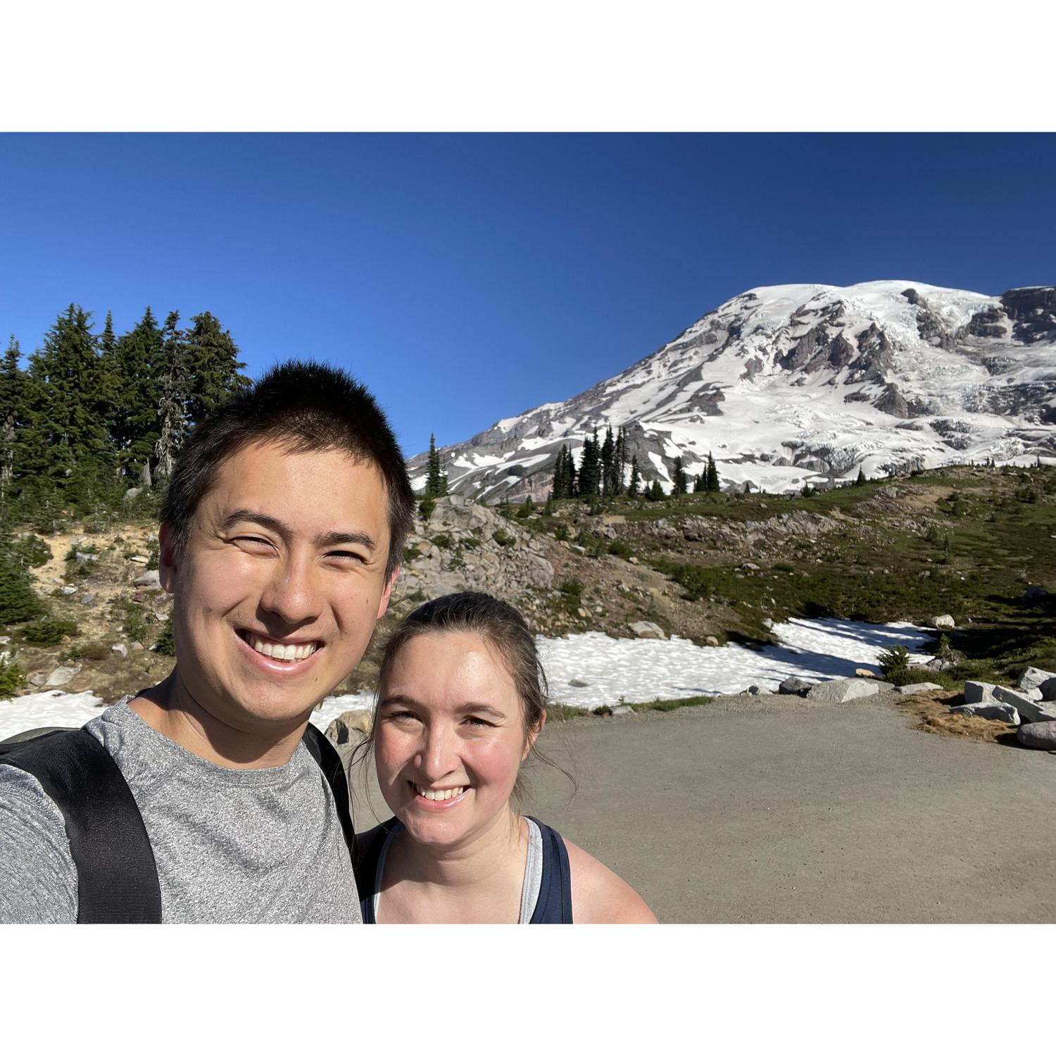 About to hike up Mount Rainier