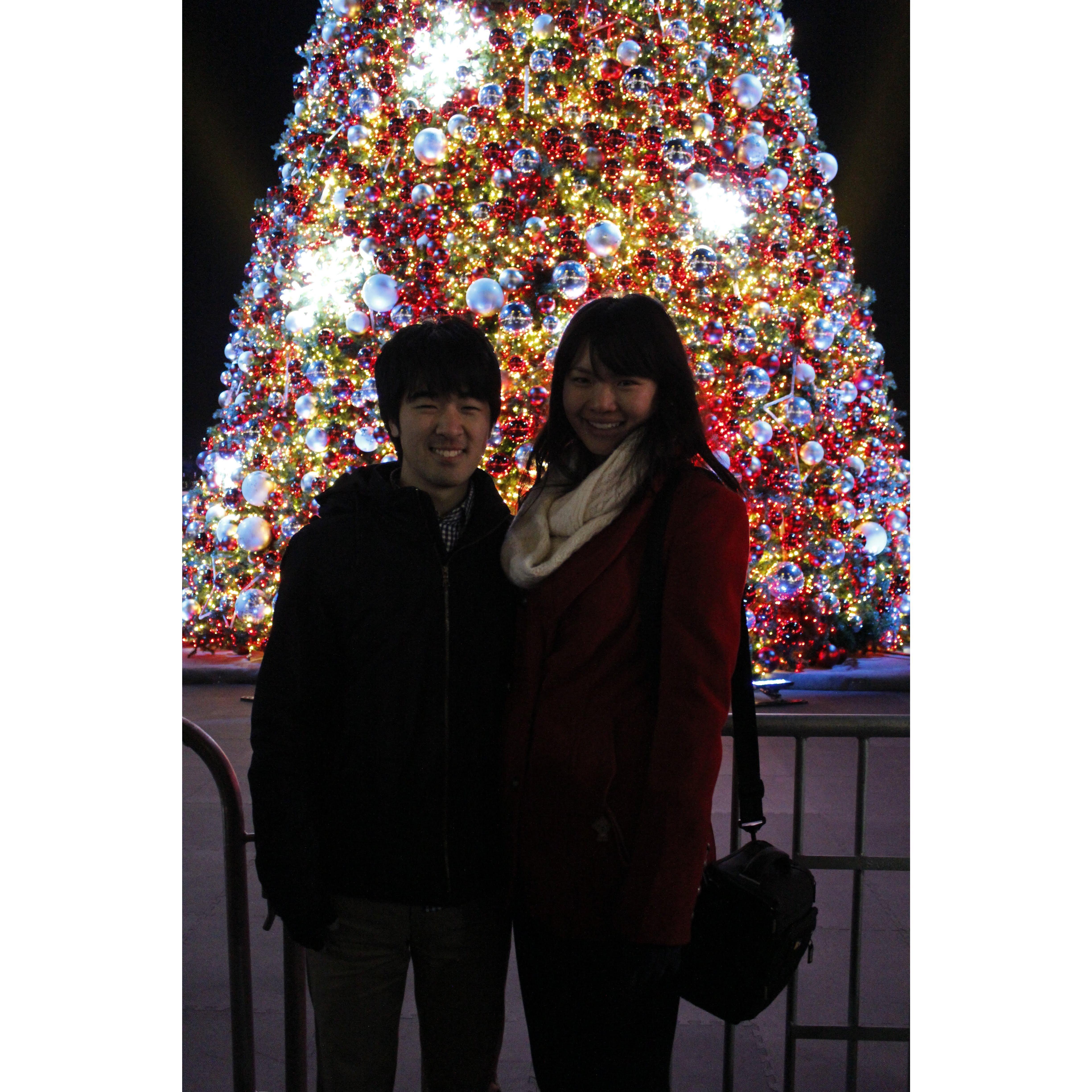 We watched our first Christmas Tree lighting together at the National Harbor in DC!