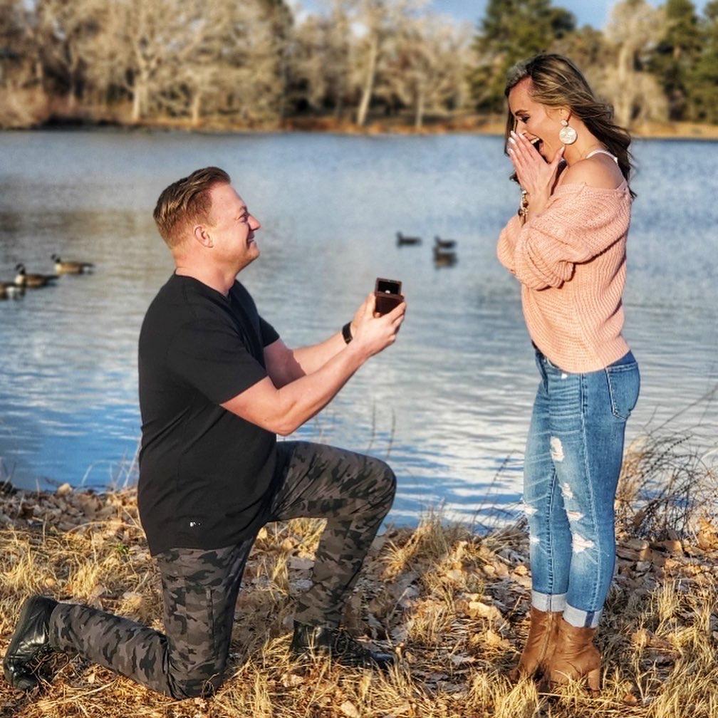 The proposal! The best Christmas gift we've ever had! Washington Park, Denver.