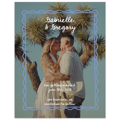 Dark Pastel Blue Wedding Digital Save the Date - Nyssa Photo