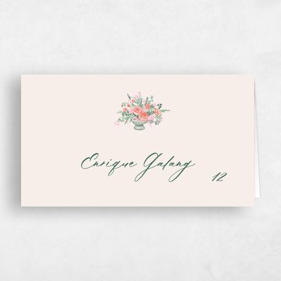 Hunter, Green Wedding Place Card - Josette
