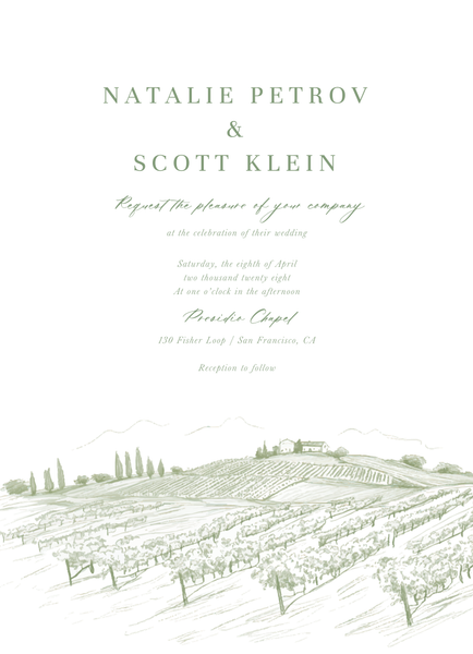 Fico Portrait | Bright Sage | Zola Wedding Invitations