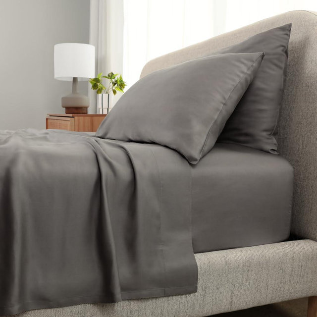 Cariloha Aloha Soft 4-Piece Sheet Set | Shade Gray | King | Made from 100% Viscose derived from Bamboo | Allergy Resistant, Naturally Thermal-Regulating, and Extra Soft