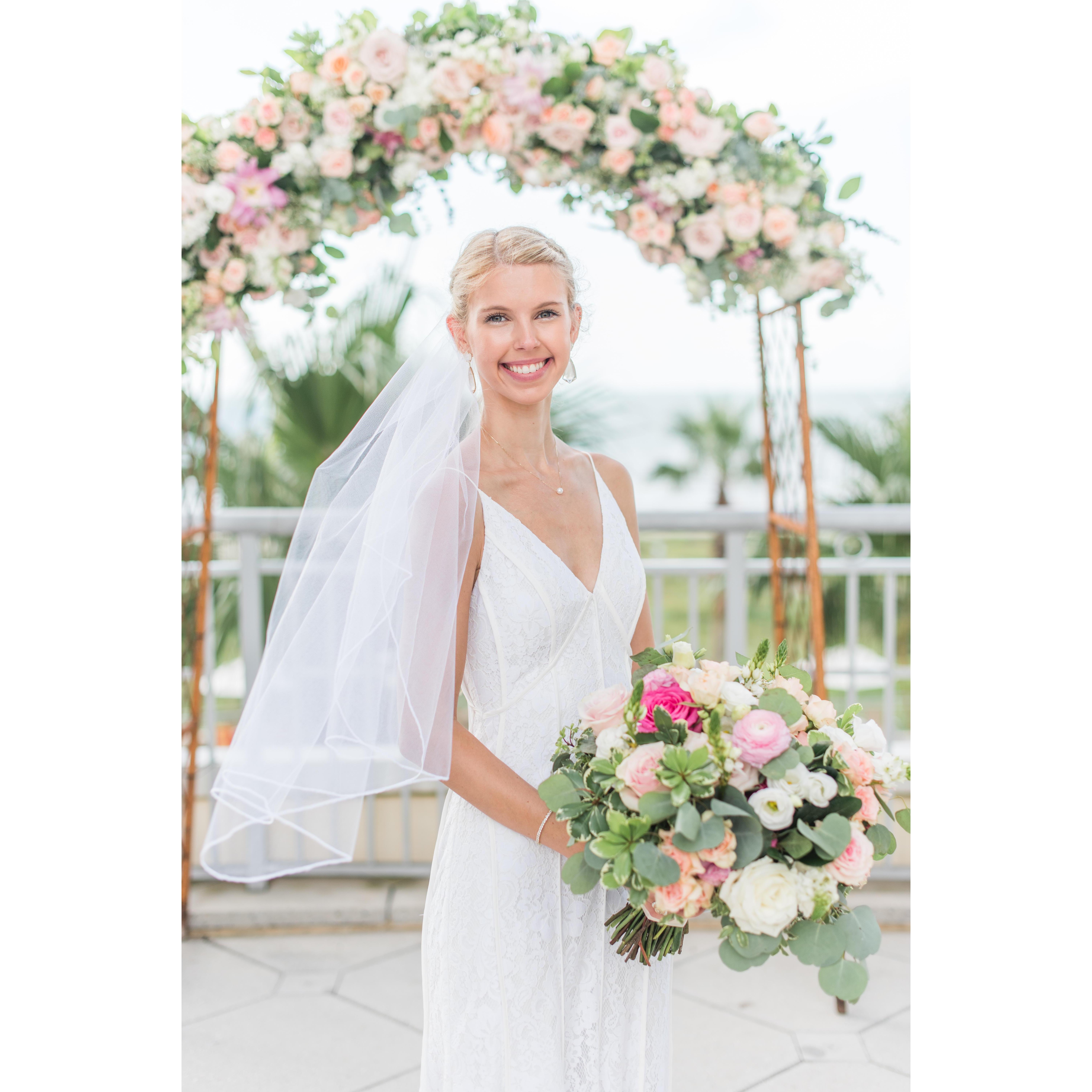 Bridal portrait in front of our altar 7/18/2020