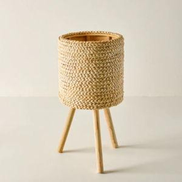 Bleached Woven Plant Stands