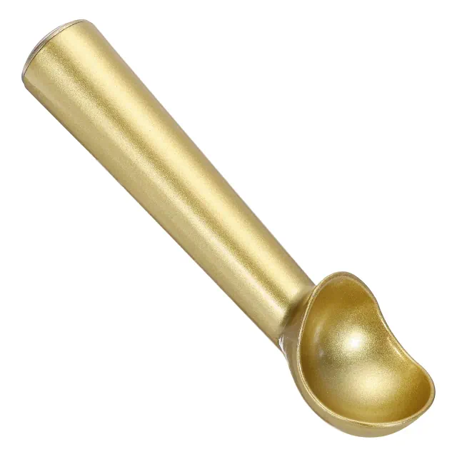 Unique Bargains Aluminum Alloy Nonstick Anti-Freeze One Piece Baking Ice Cream Scoop Gold Tone