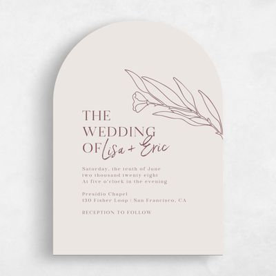 Beige Arch Wedding Invitation - Pistoia Portrait