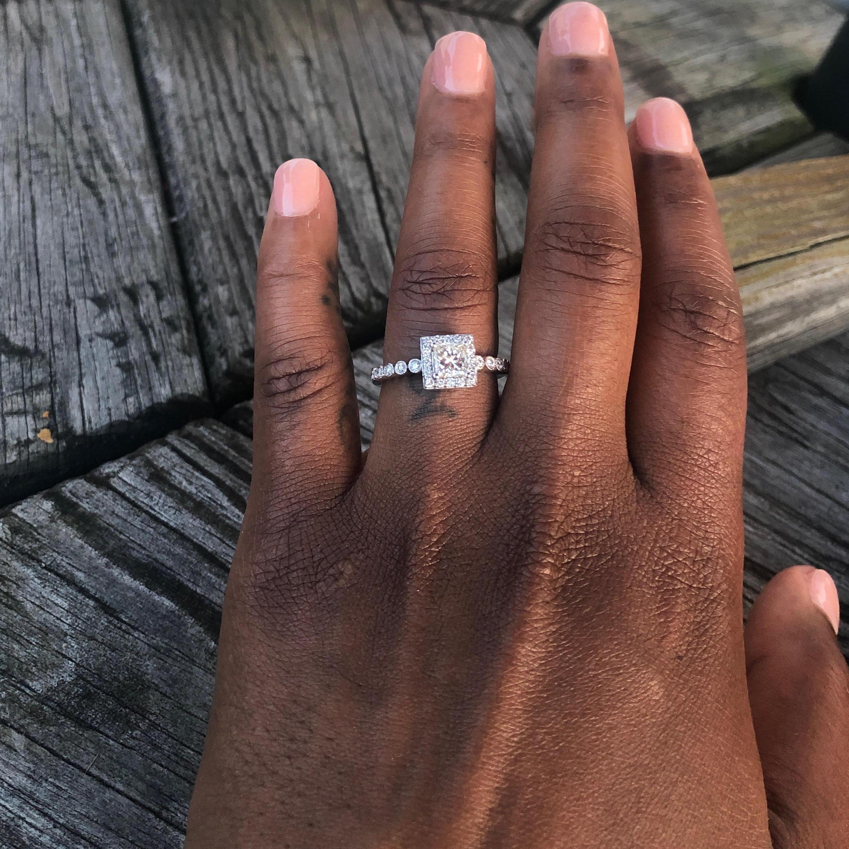 Taisha admiring her ring!