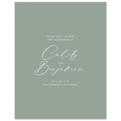 Sage, Green Wedding Digital Save the Date - Halbert Portrait