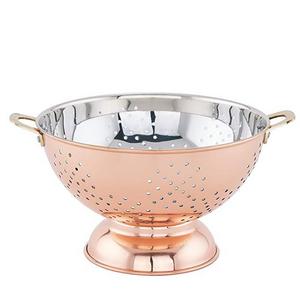 Old Dutch Copper-Plated Pedestal Colander, 9"