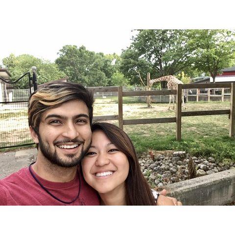 Rohan and Grace on their first road trip! This is at a zoo in Madison, WI. (2016)