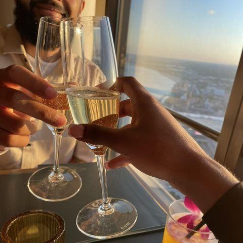 Toasting to our engagement 💍