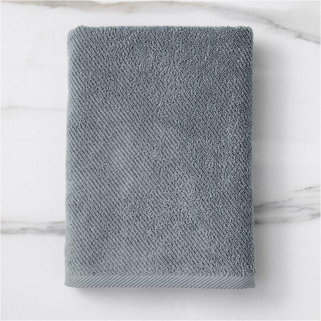 Diagonal Ribbed Bath Towel, Bath Towel, Graphite