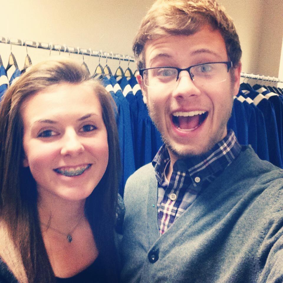 Noah at one of Becky's band concerts in 2013. One of our last pictures with my braces!