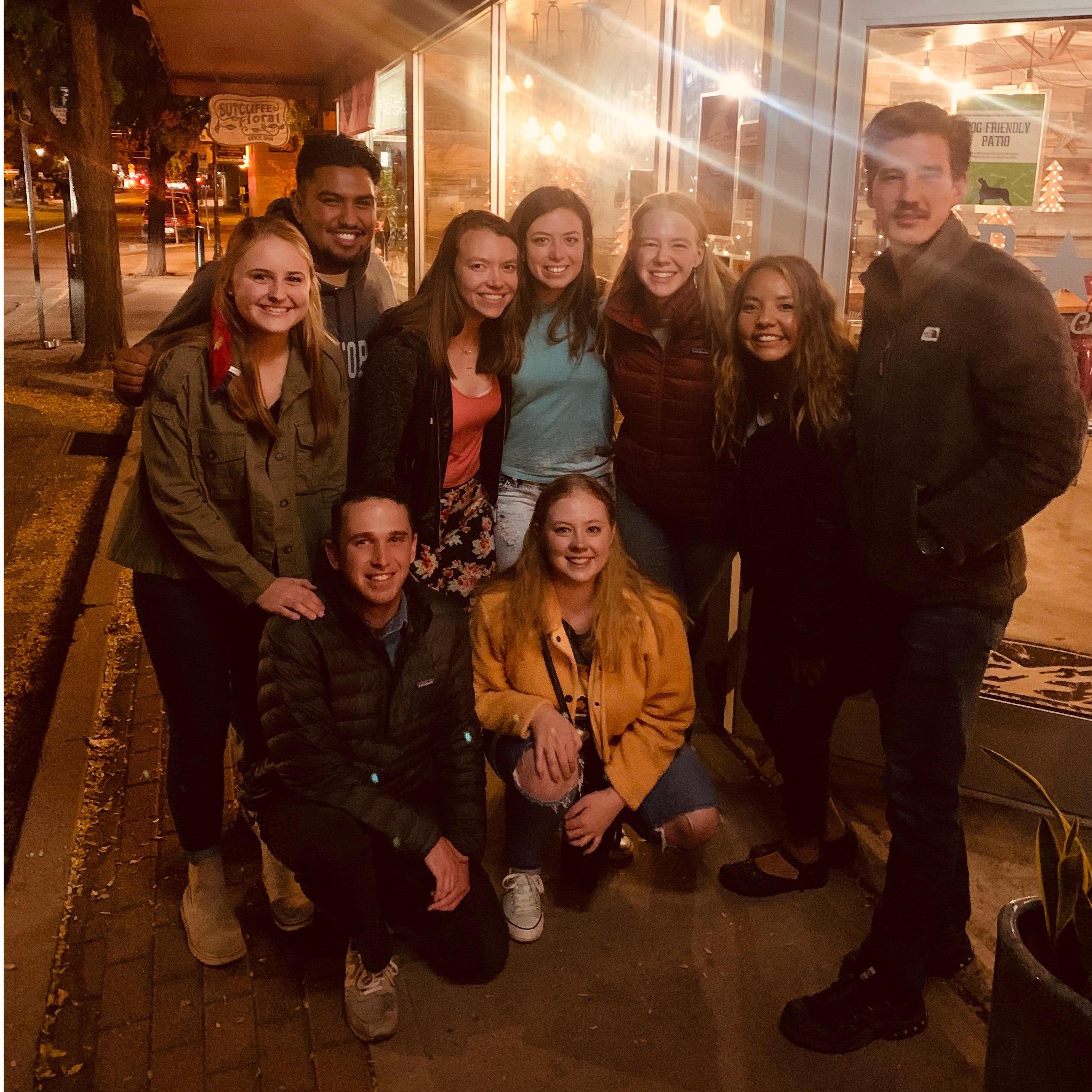 Out celebrating a friends birthday! Not dating yet, but still right next to each other...interesting.