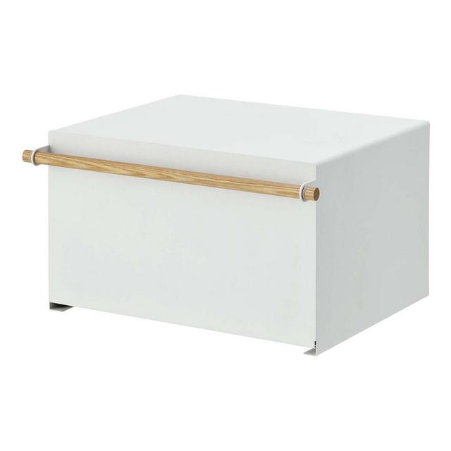Yamazaki Home Tosca Bread Box, Steel & Wood