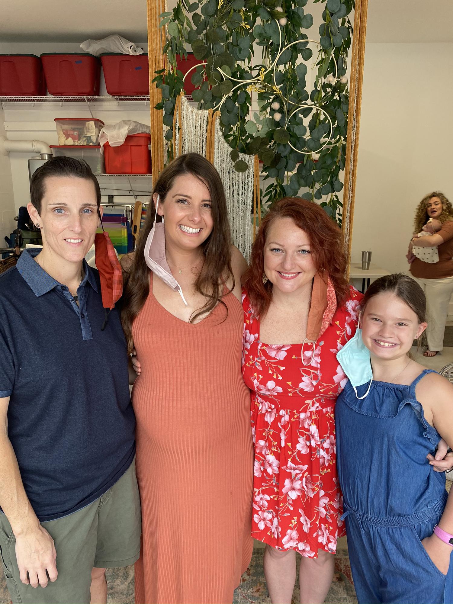 With bridesmaid Kaitie at her baby shower for little Levi! 🍼