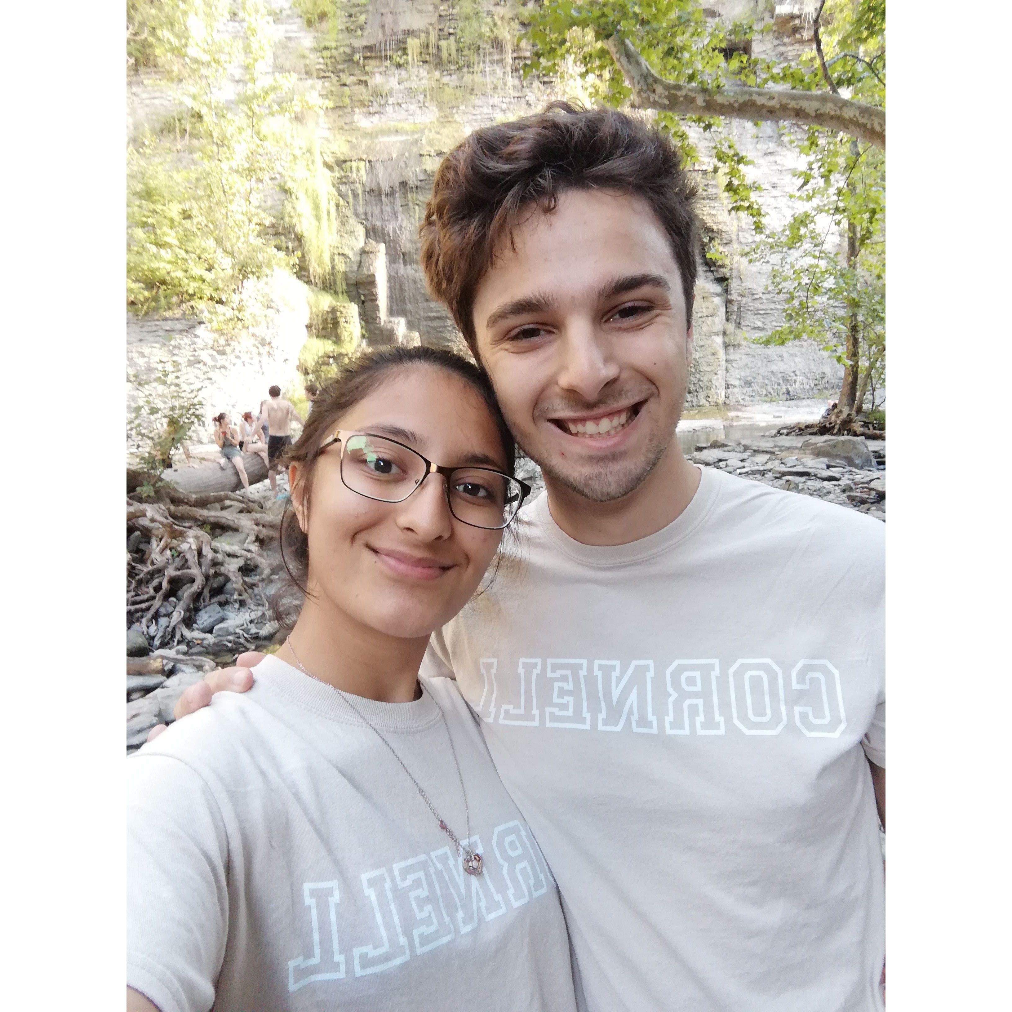 Sabriyah and Chris exploring Six Mile Creek. August 2019, Ithaca, NY