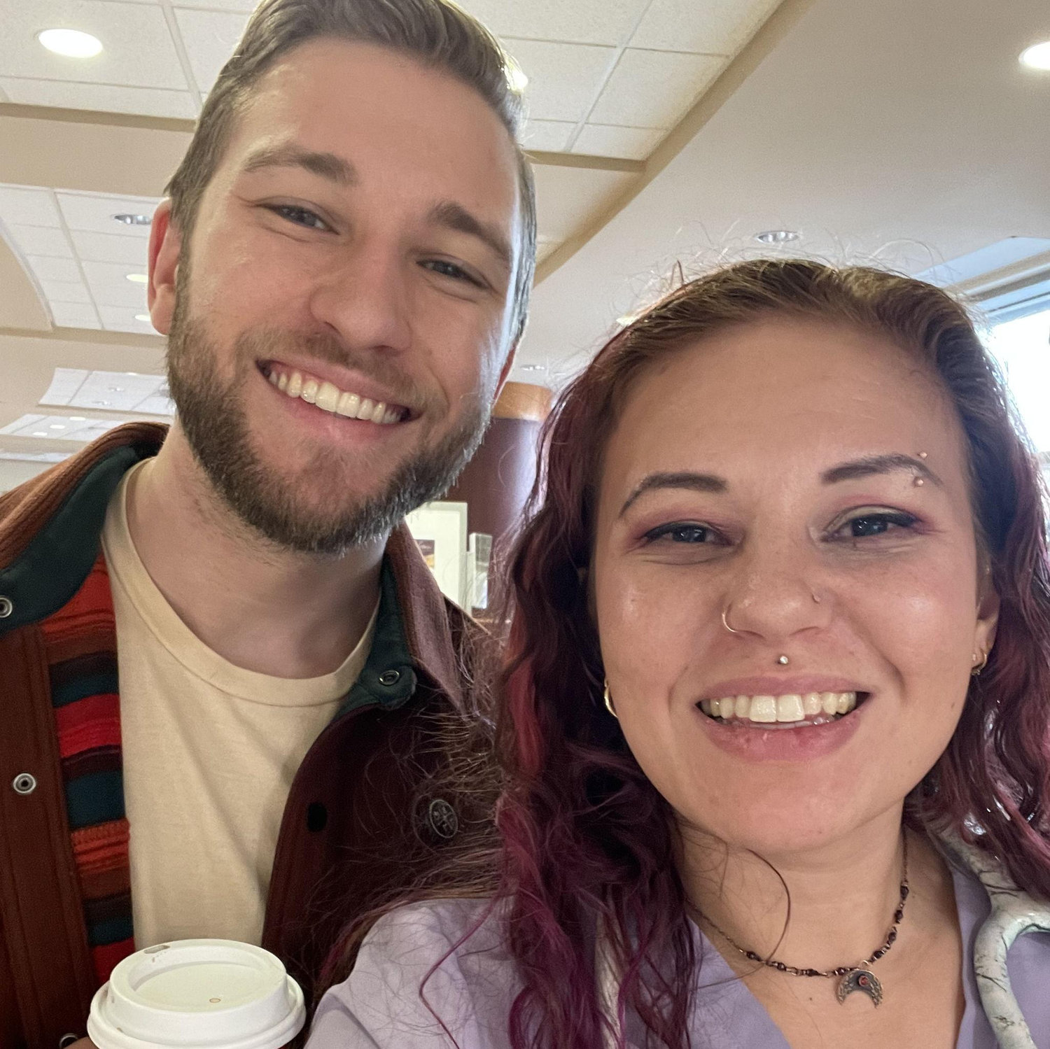 Dylan visited me at the hospital for an impromptu coffee date!