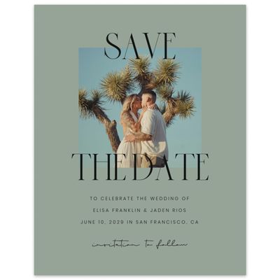 Sage, Green Wedding Digital Save the Date - Garrett Photo