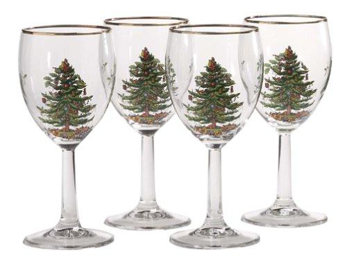 Spode Christmas Tree Glassware - Set of 4 -Made of Glass – Gold Rim-  Classic Drinkware - Gift for Christmas, Holidays, or Wedding - Drinking  Glasses