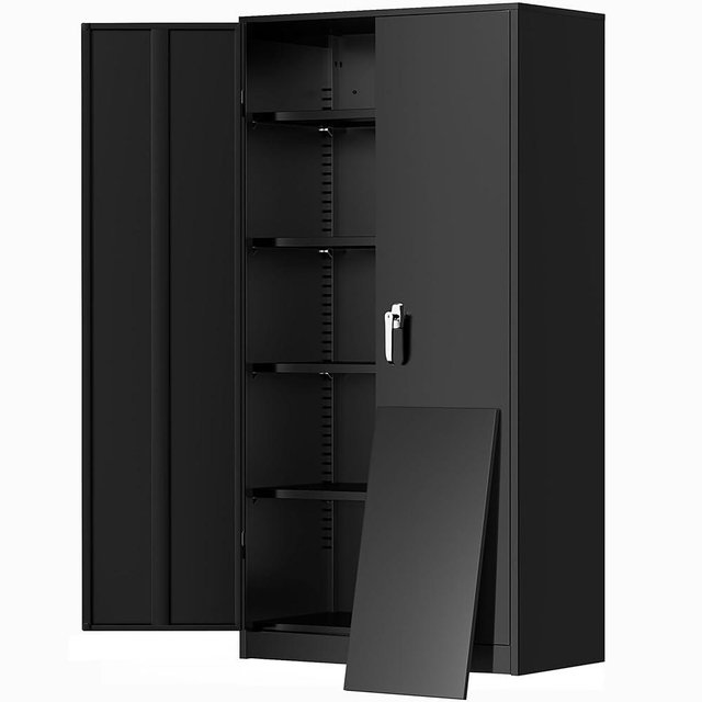 Greenvelly Metal Garage Storage Cabinet, 72” Lockable Storage Cabinet with Adjustable Shelves, Steel Tool Organizer for Home Office, Garage, School, Classroom(36" W x 18" D)