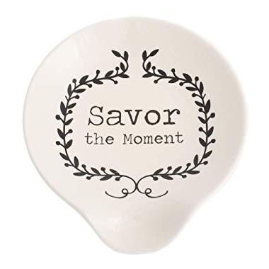Demdaco 1004180157 Ceramic Spoon Rest, White