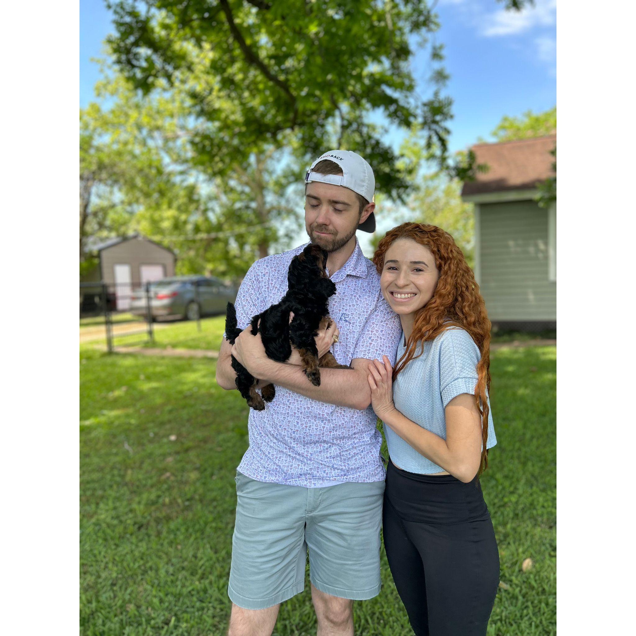 When Rocky joined the family! He was 7 weeks old and 4.4 lb. He loved James from the start! (May 04, 2025)