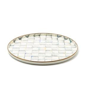 Sterling Check Round Tray