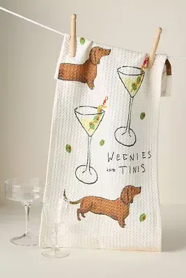 Weenies & Tinis Bar Dish Towel