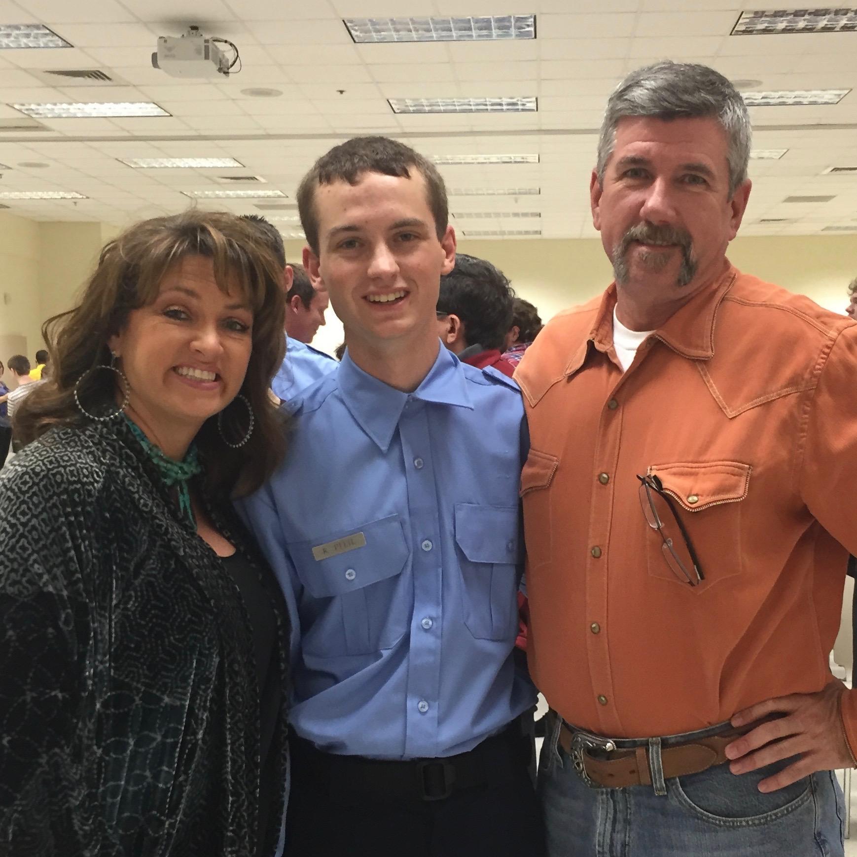 Bobby graduating from fire school