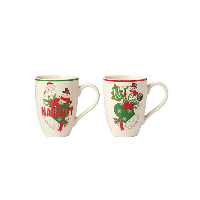 Holiday Naughty and Nice Mug, Set of 2