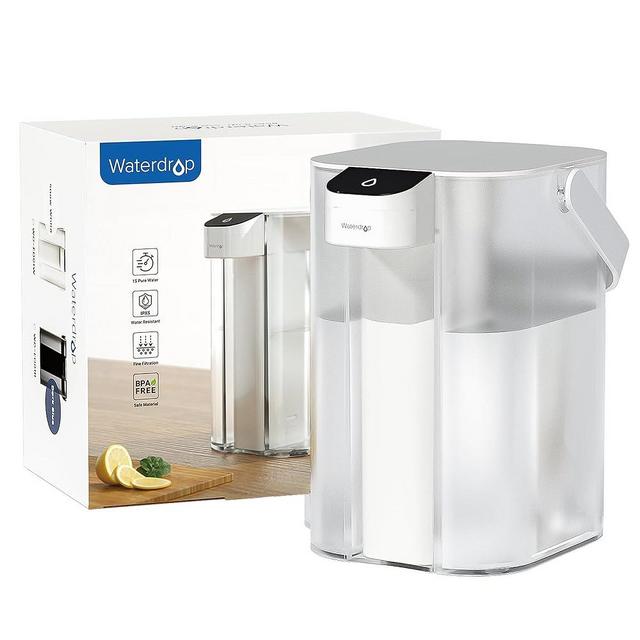 Waterdrop Electric Instant Water Filter Pitcher, Dispenser, 200-Gallon, 5X Times Long-Life Countertop Water Filter System, Reduce PFOA/PFOS, Chlorine, Lead, 15-Cup, White, with 1 Filter