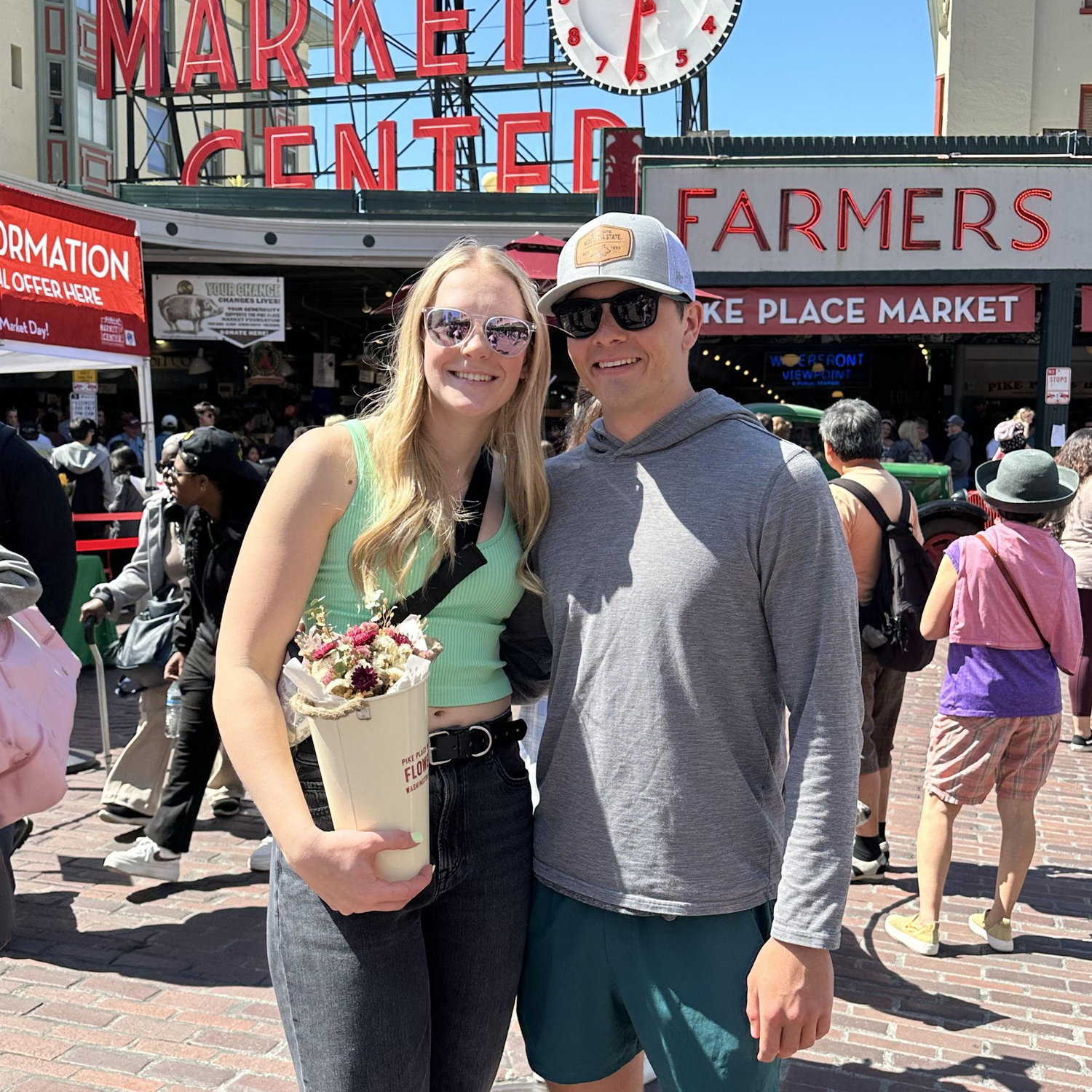 We went to Seattle with friends.