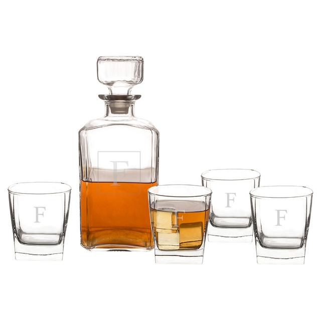 Cathy's Concepts 5pc Monogram Decanter Set F