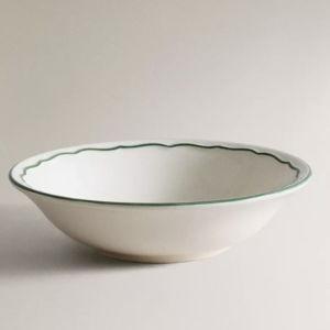 Earthenware Dinner Bowl with Contrasting Rim