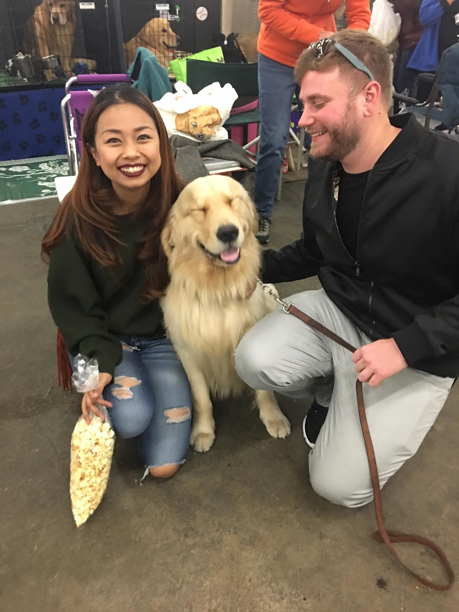 Our very first photo from our second date, Teddy took me to DOG SHOW! this's why i fall in love with him :)