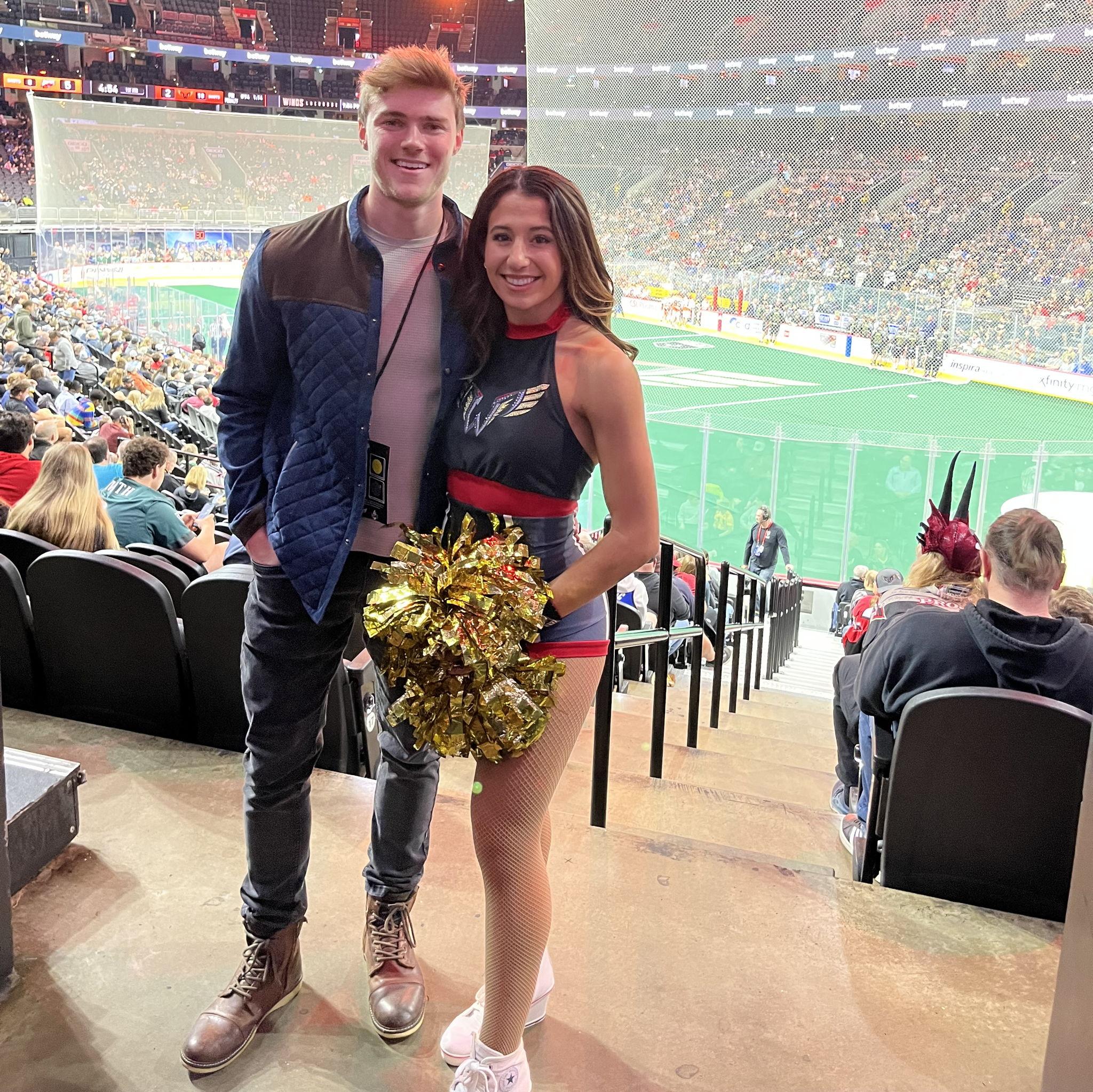 RJ attended every single Philadelphia Wings game to watch me cheer!