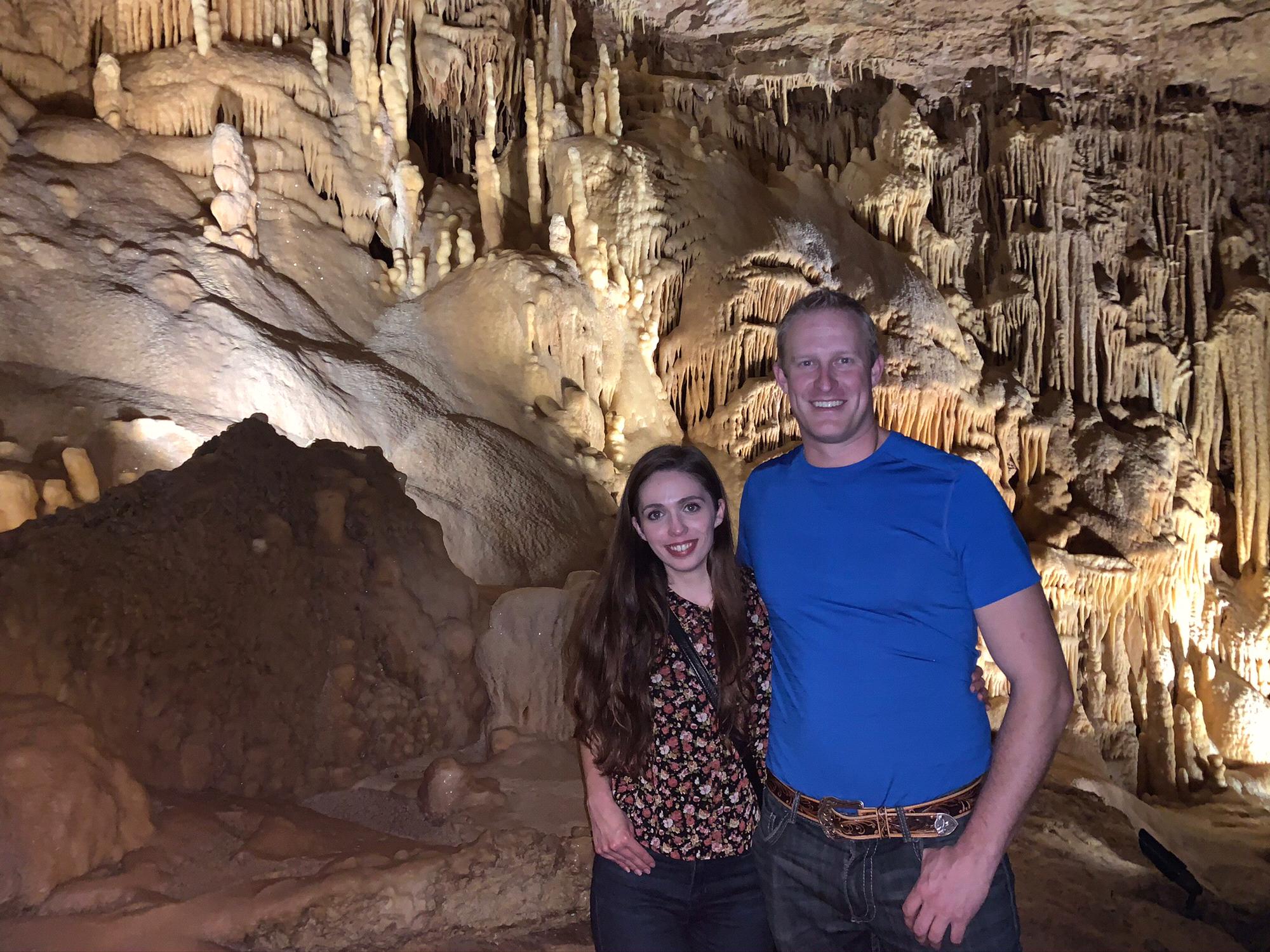 At Natural Bridge caverns, our first weekend dating!