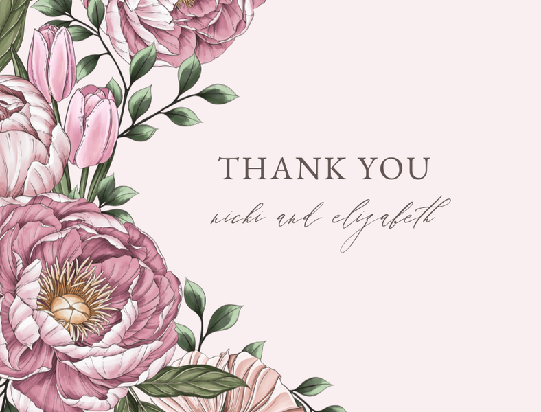 Granger Landscape | Blush Mist | Zola Thank You Cards