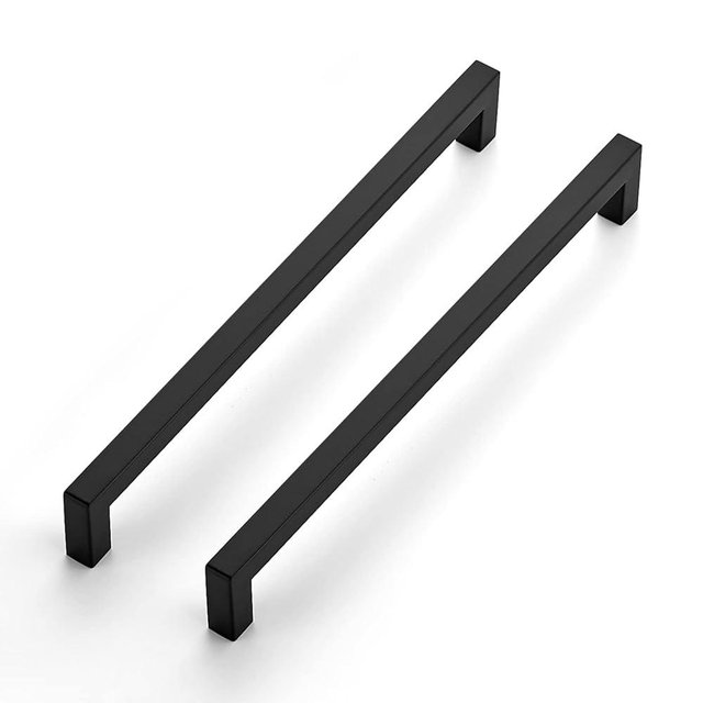 Ravinte 3 Pack Square Cabinet Handles - Matte Black Drawer Pulls, 10 Inch, Kitchen Cabinet Hardware